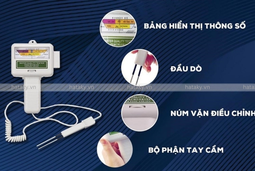 Cấu tạo của thiết bị kiểm tra pH và Clo cầm tay