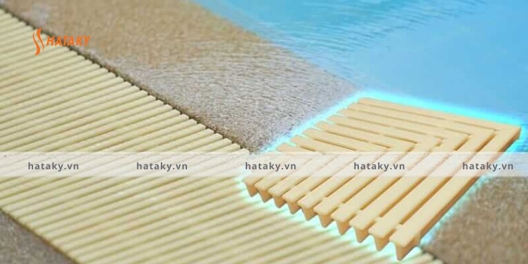 Góc thanh thoát tràn bể bơi 3 Đặc điểm của góc thanh thoát tràn bể bơi