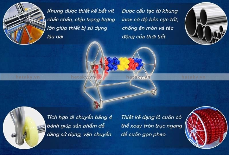 Lô cuốn phao bể bơi 4 Đặc điểm của lô cuốn phao