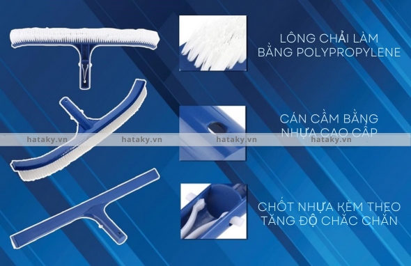 Chổi cọ vệ sinh bể bơi cán nhựa TB-12 3 Cấu tạo của chổi cọ vệ sinh bể bơi cán nhựa TB-12