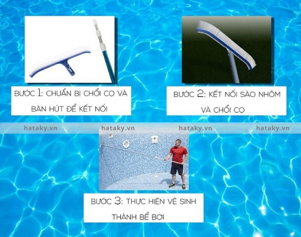 Chổi cọ vệ sinh bể bơi cán nhựa TB-12 5 Sử dụng chổi cọ vệ sinh bể bơi cán nhựa TB-12