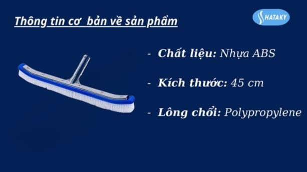 Chổi cọ vệ sinh bể bơi cán nhôm 2 Thông tin cơ bản về chổi cọ vệ sinh cán nhôm