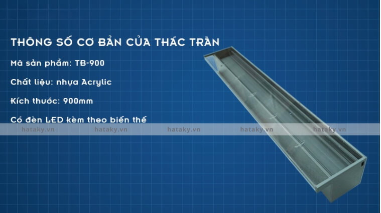 Thông tin về thác nước xả tràn loại thẳng TB-900