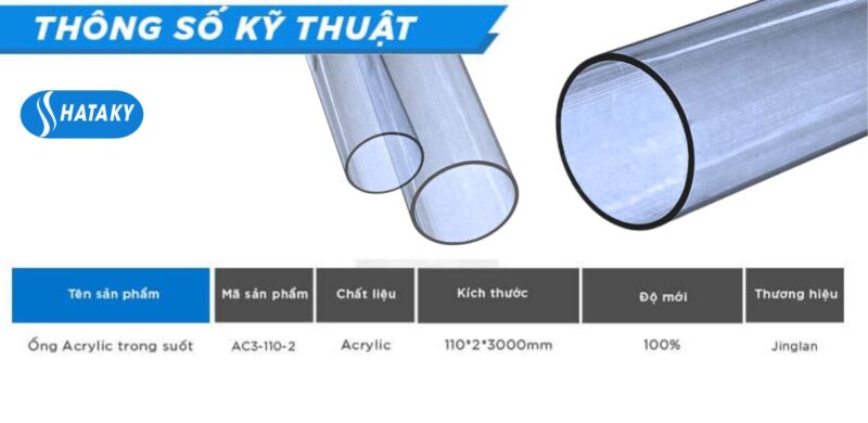 Ống Acrylic trong suốt AC3-110-2