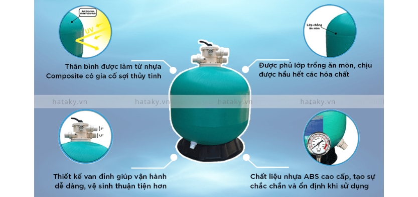 Bình lọc cát TS550 4 Những đặc điểm của bình lọc cát TS550