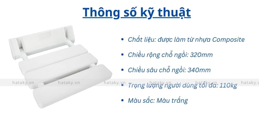 Ghế xông ướt không chân màu trắng 2 Thông số kỹ thuật của ghế xông ướt không chân màu trắng