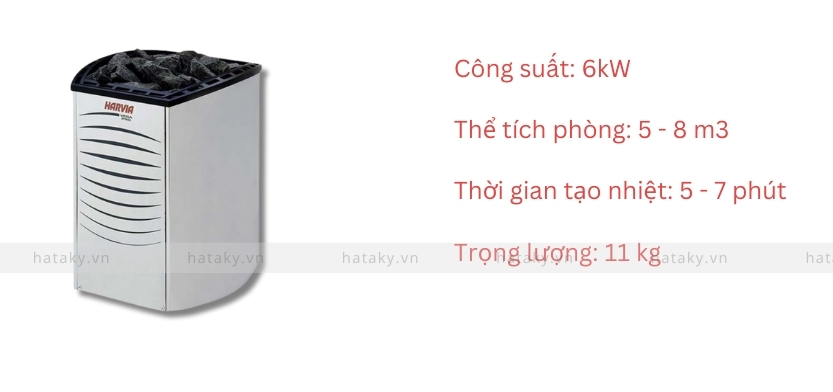 Máy xông hơi khô Harvia BC60 2 Thông số kỹ thuật của máy xông hơi khô Harvia BC60