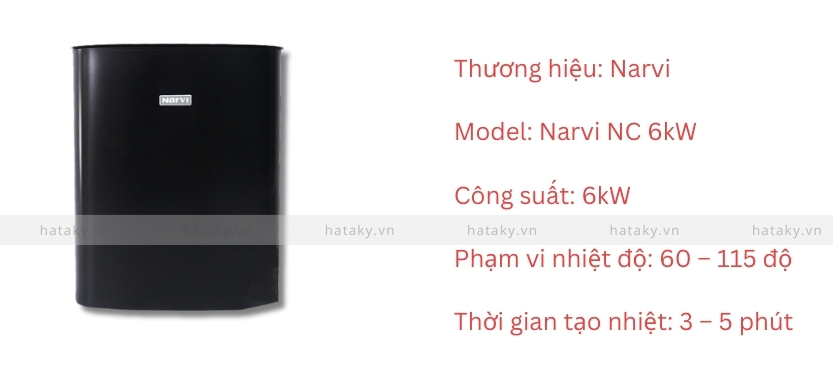 Máy xông hơi khô Narvi NC 6KW 2 Thông số kỹ thuật của máy xông hơi khô Narvi NC 6KW