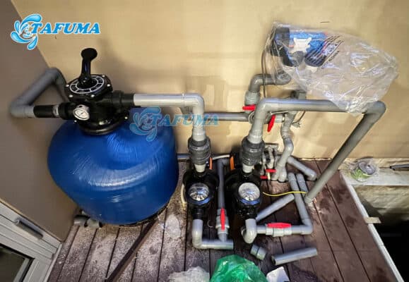 Bình lọc bể bơi TV được Tafuma lắp đặt cho khách hàng